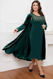Robe noire à col rond à manches longues trapèze Mère de la mariée