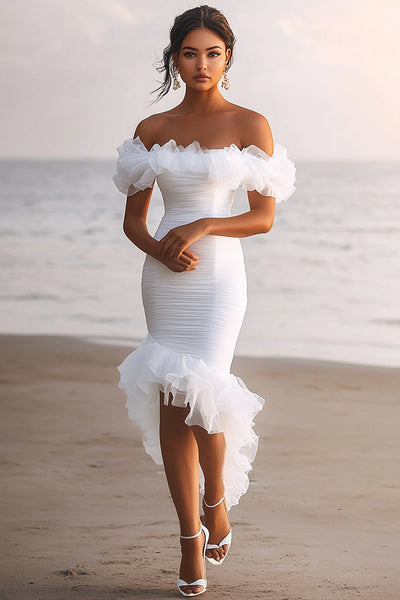 Robe Eloquii Brodée Blanche épaules Dénudées - Taille Plus 28 - 100% Coton - Neuf Avec étiquettes - Style Années 60