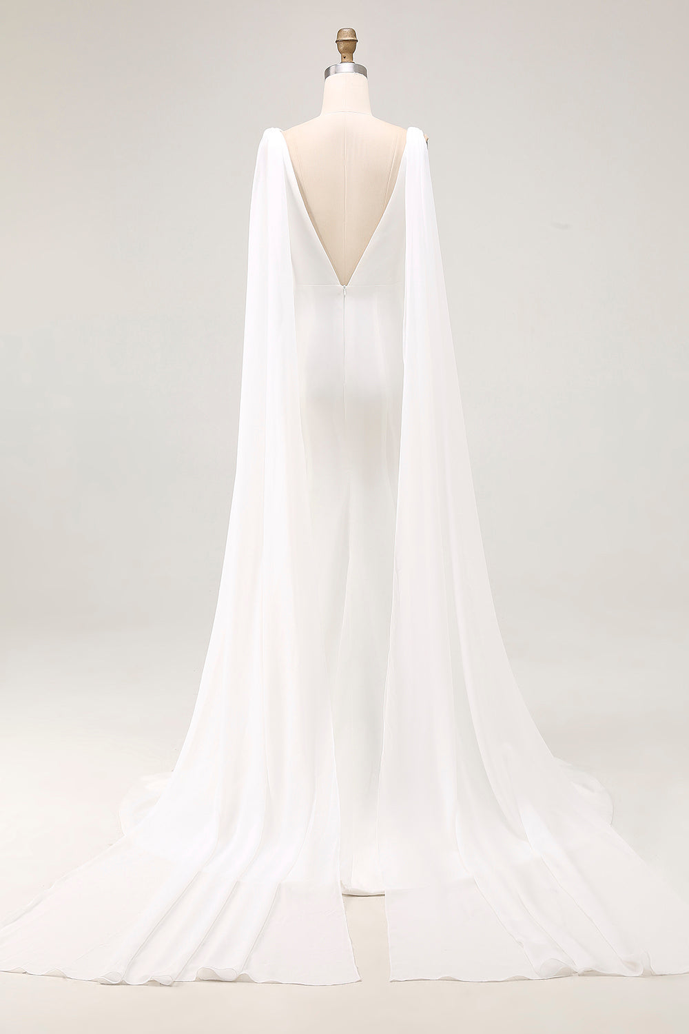 Sirène Spaghetti Straps lvory Robe de mariée longue en satin