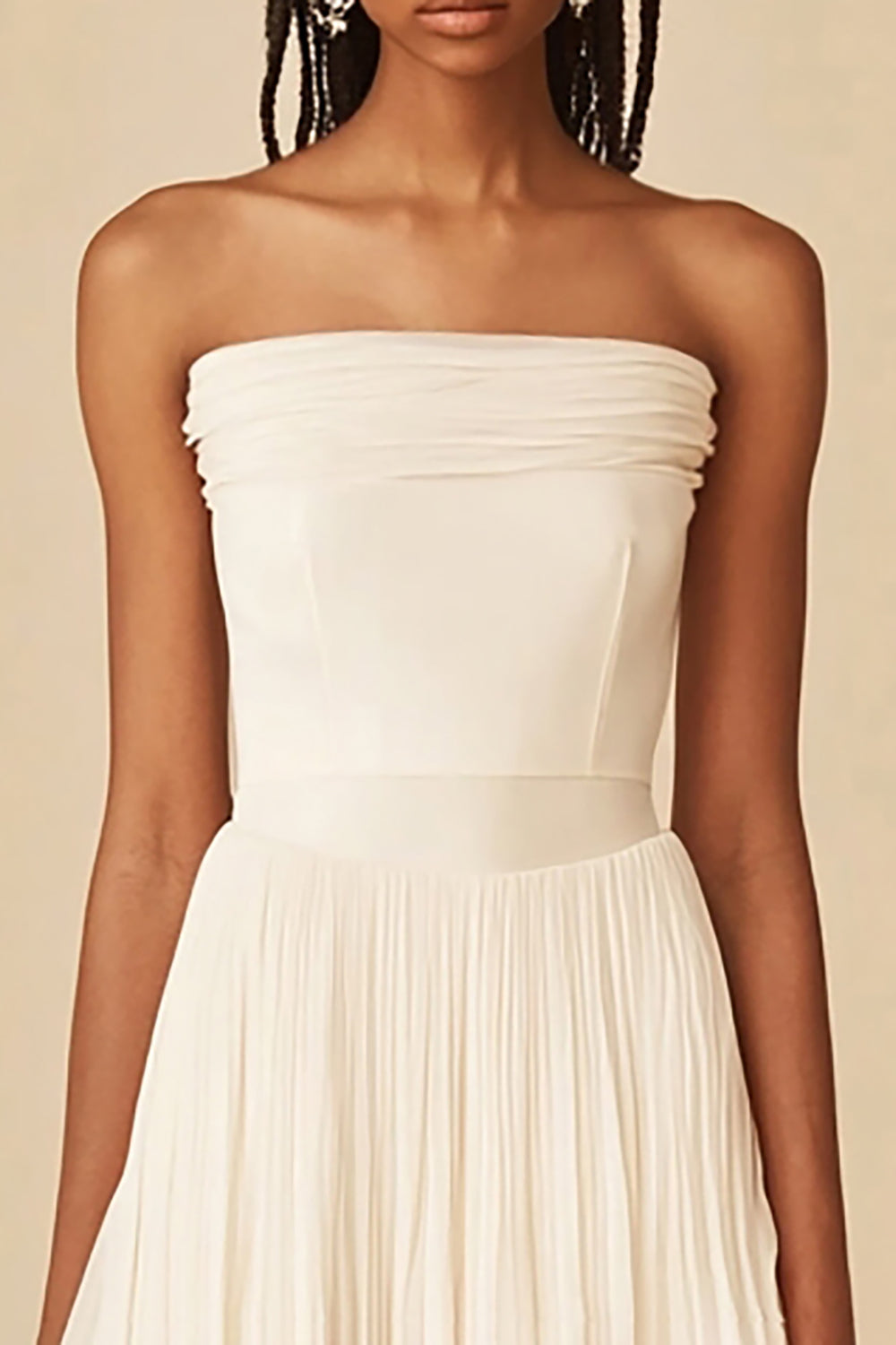 Robe bustier blanche à volants
