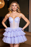 Lavande Une Ligne Corset Tulle Robe de Retrouvailles