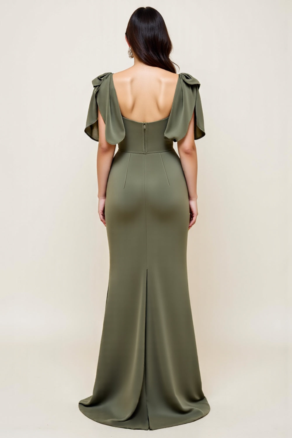 Olive fourreau Long Plus Size Mère De La Mariée Robe