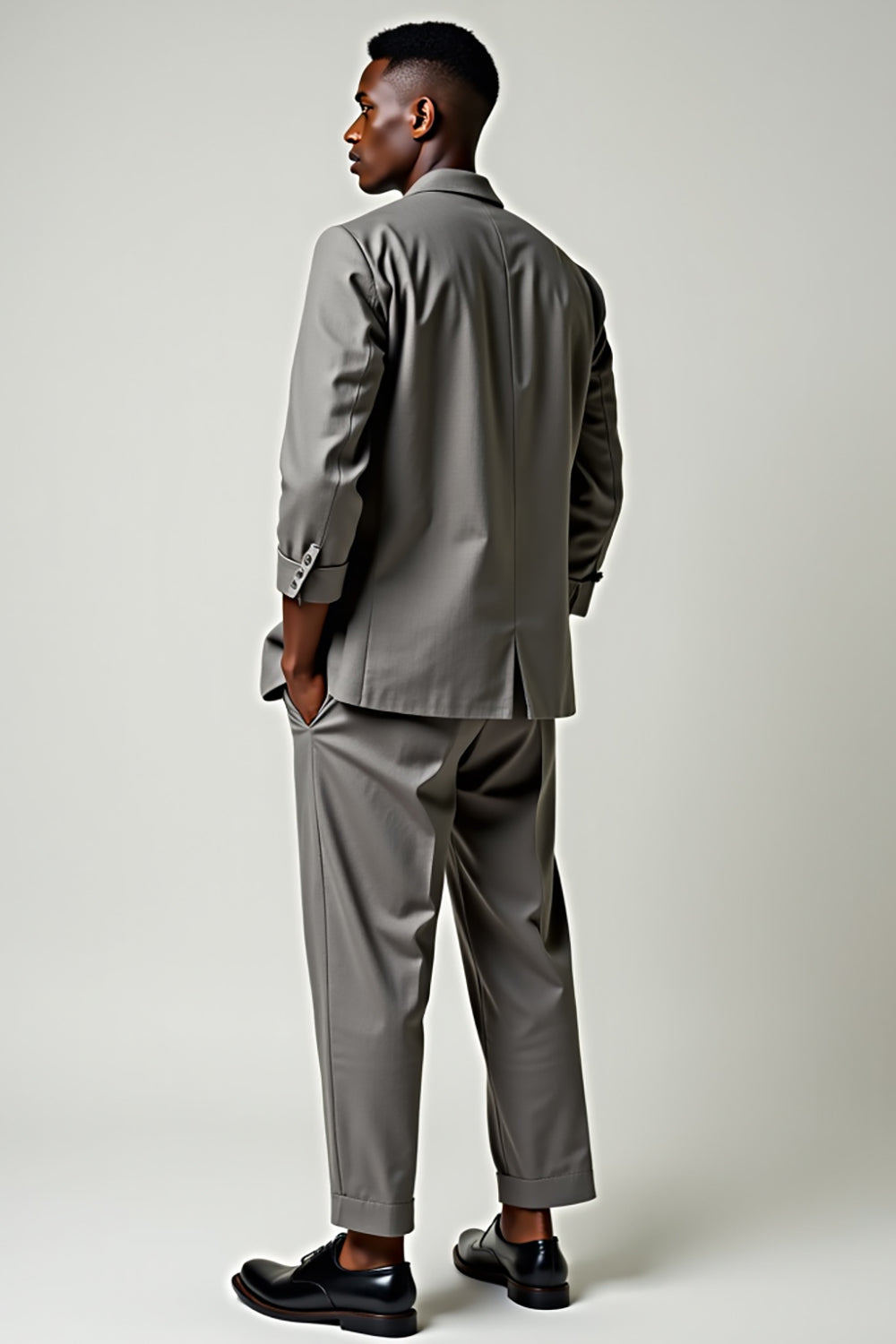 Vert foncé revers cranté 2 pièces costumes de retour à la maison