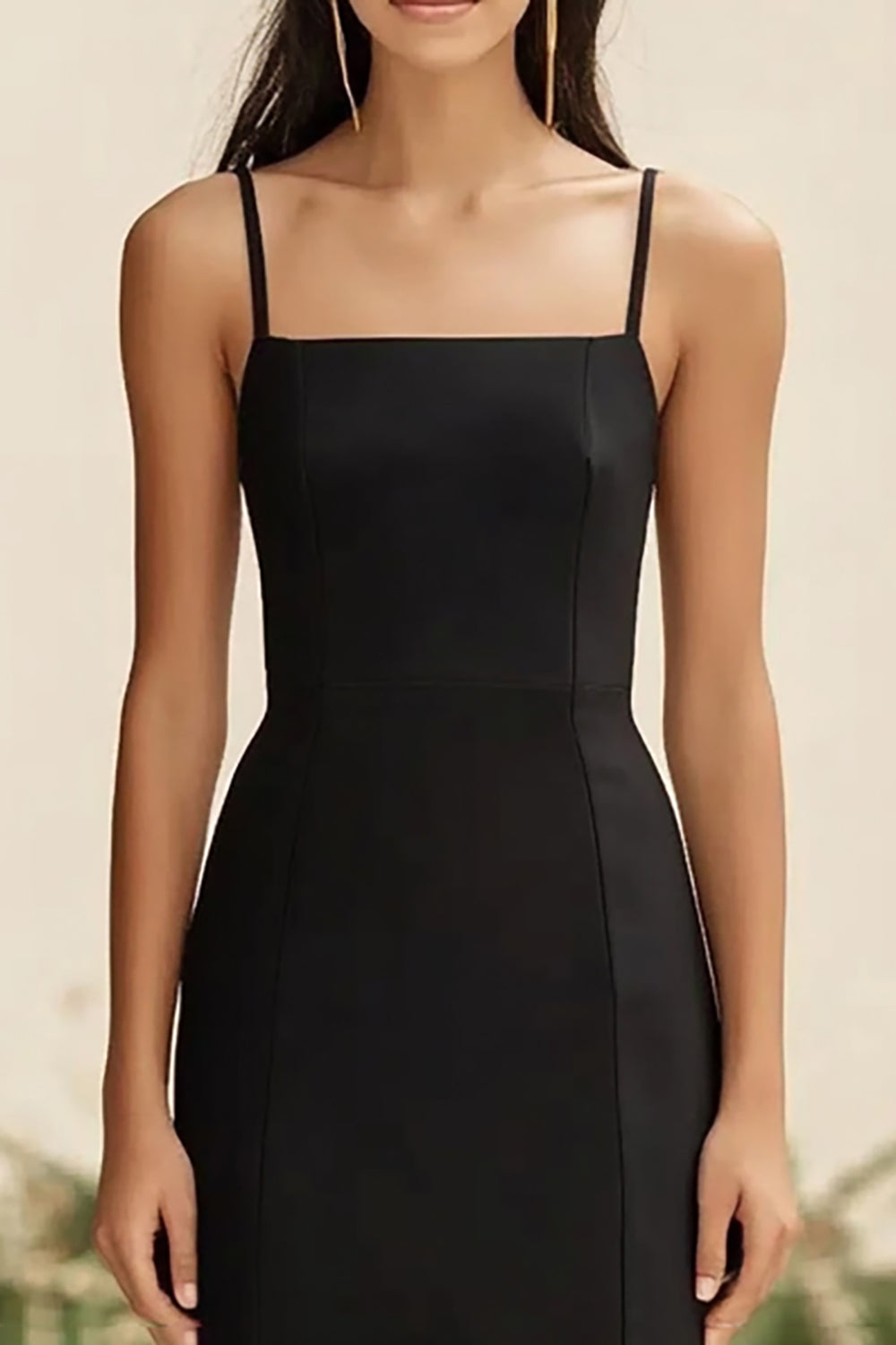 Robe formelle midi noire fourreau en mousseline de soie