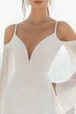 Robe de graduation A Line White Cold Shoulder