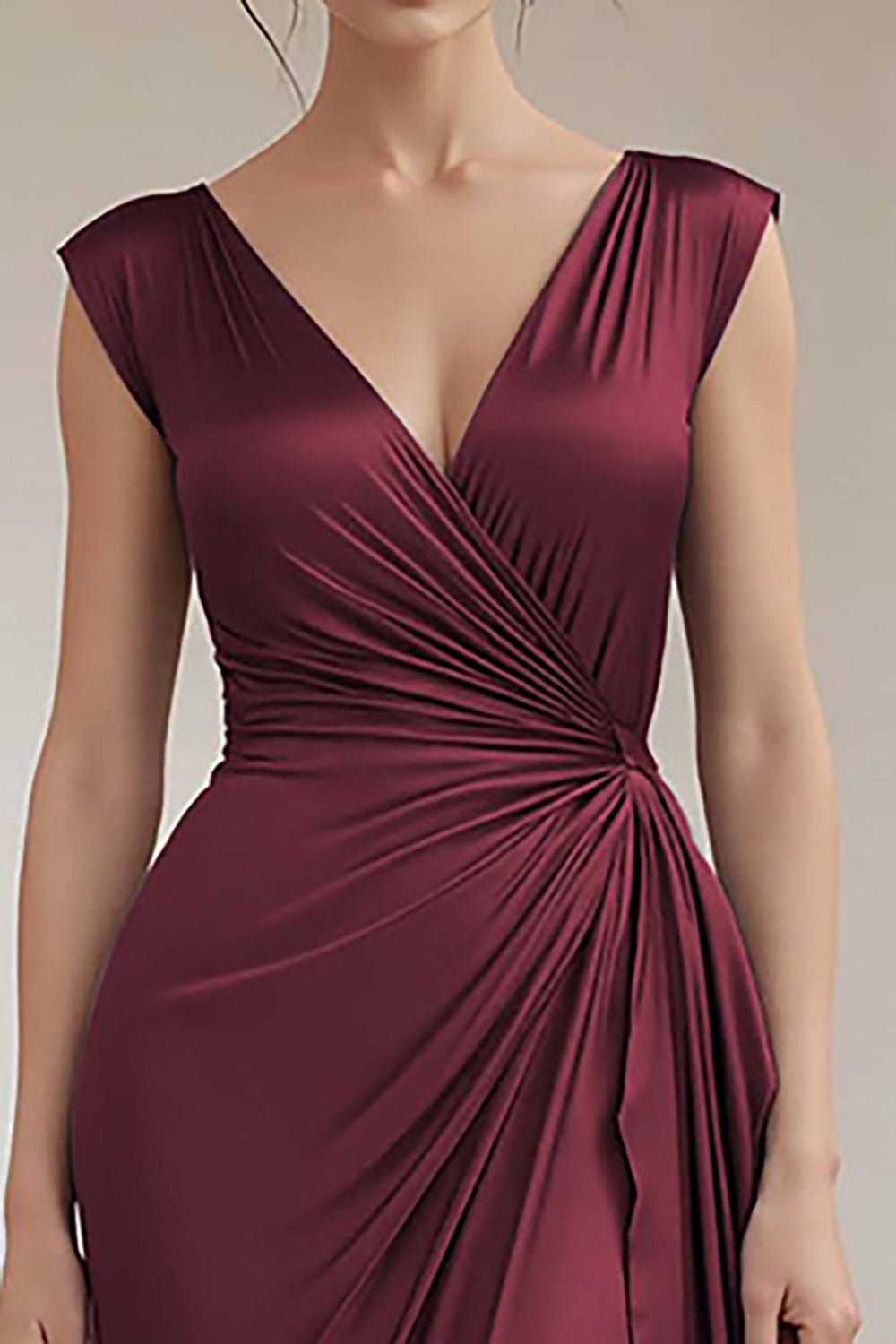 Bleu royal Robe longue froncée