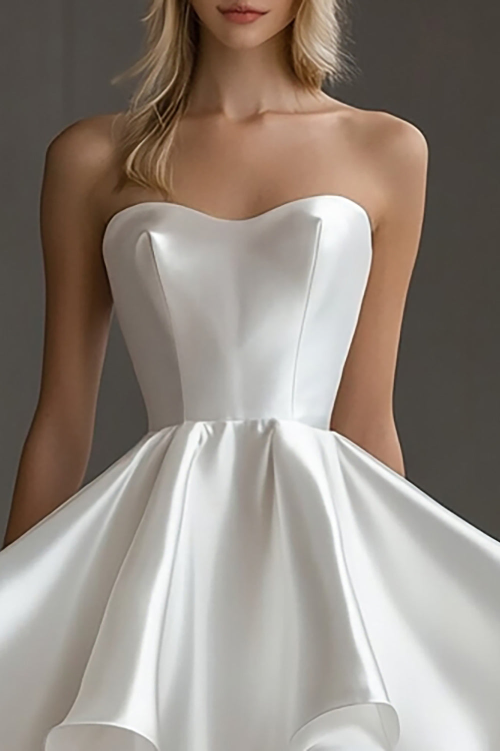 Robe bustier bustier en satin blanc