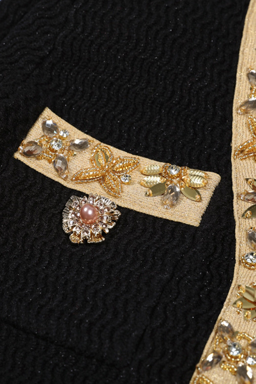 Noir 2 Pièces Femmes Costumes avec Strass