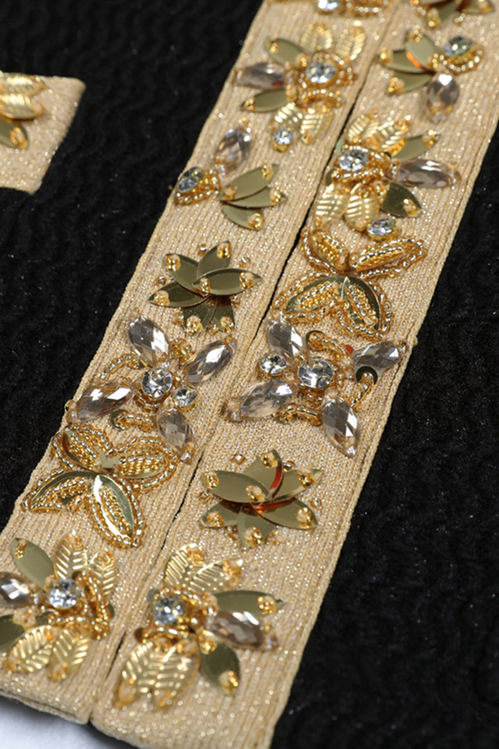 Noir 2 Pièces Femmes Costumes avec Strass