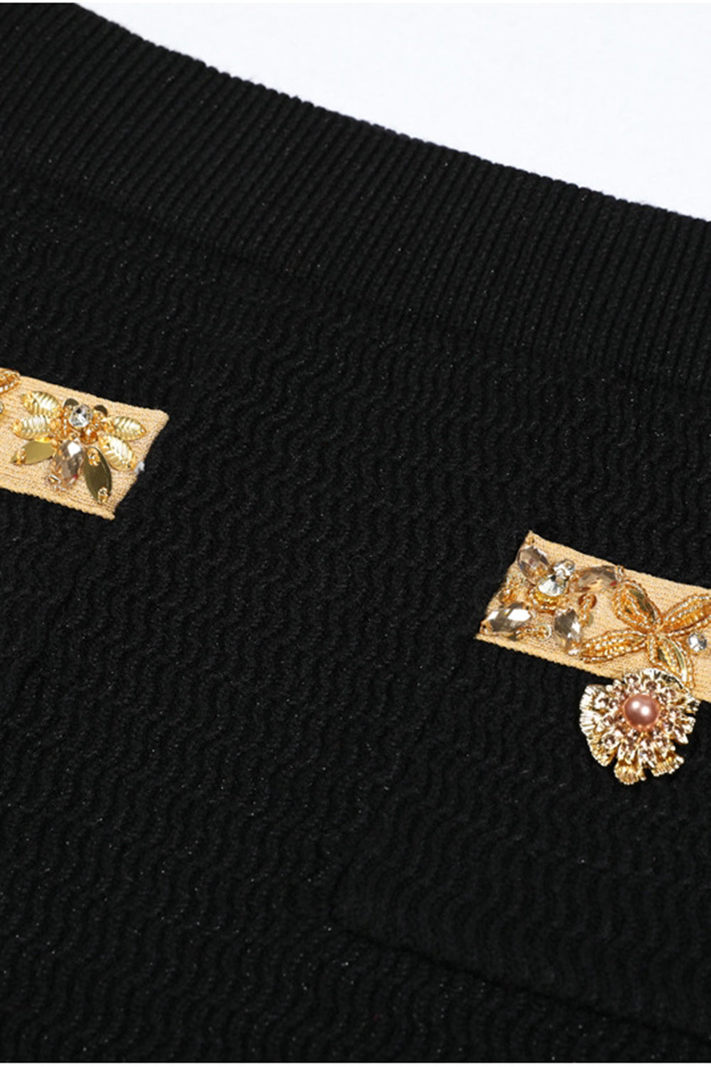 Noir 2 Pièces Femmes Costumes avec Strass