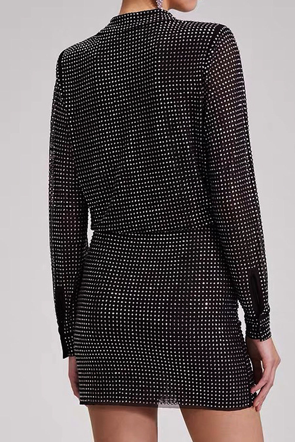 Costumes 2 pièces noir scintillant pour femmes