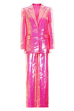 Sparkly Fuchsia 2 Piece Peak Lapel Femmes Costumes avec Poches