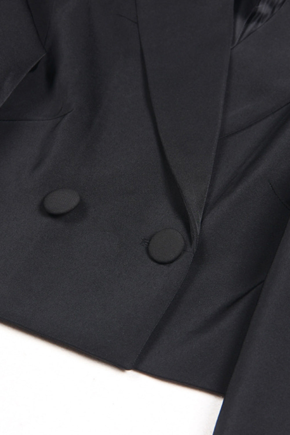 Noir 2 Pièce Peak Lapel Short Femmes Bal Costumes avec Plume