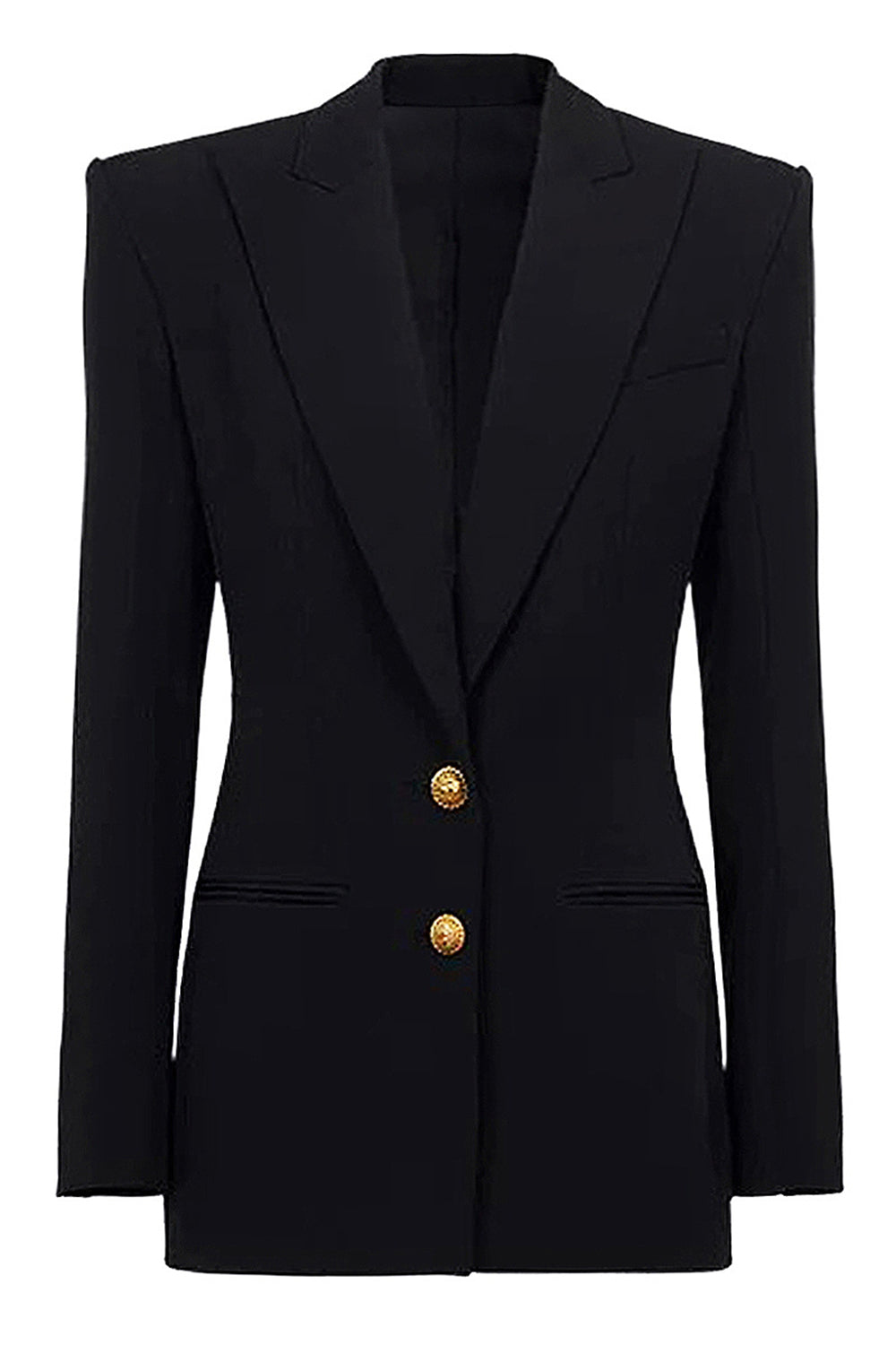Noir Peak Revers Simple Boutonnage Femmes Blazer