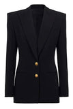 Noir Peak Revers Simple Boutonnage Femmes Blazer