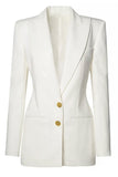 Noir Peak Revers Simple Boutonnage Femmes Blazer