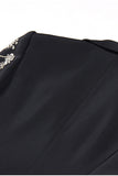 Sparkly noir pic revers simple boutonnage femmes bal blazer avec strass