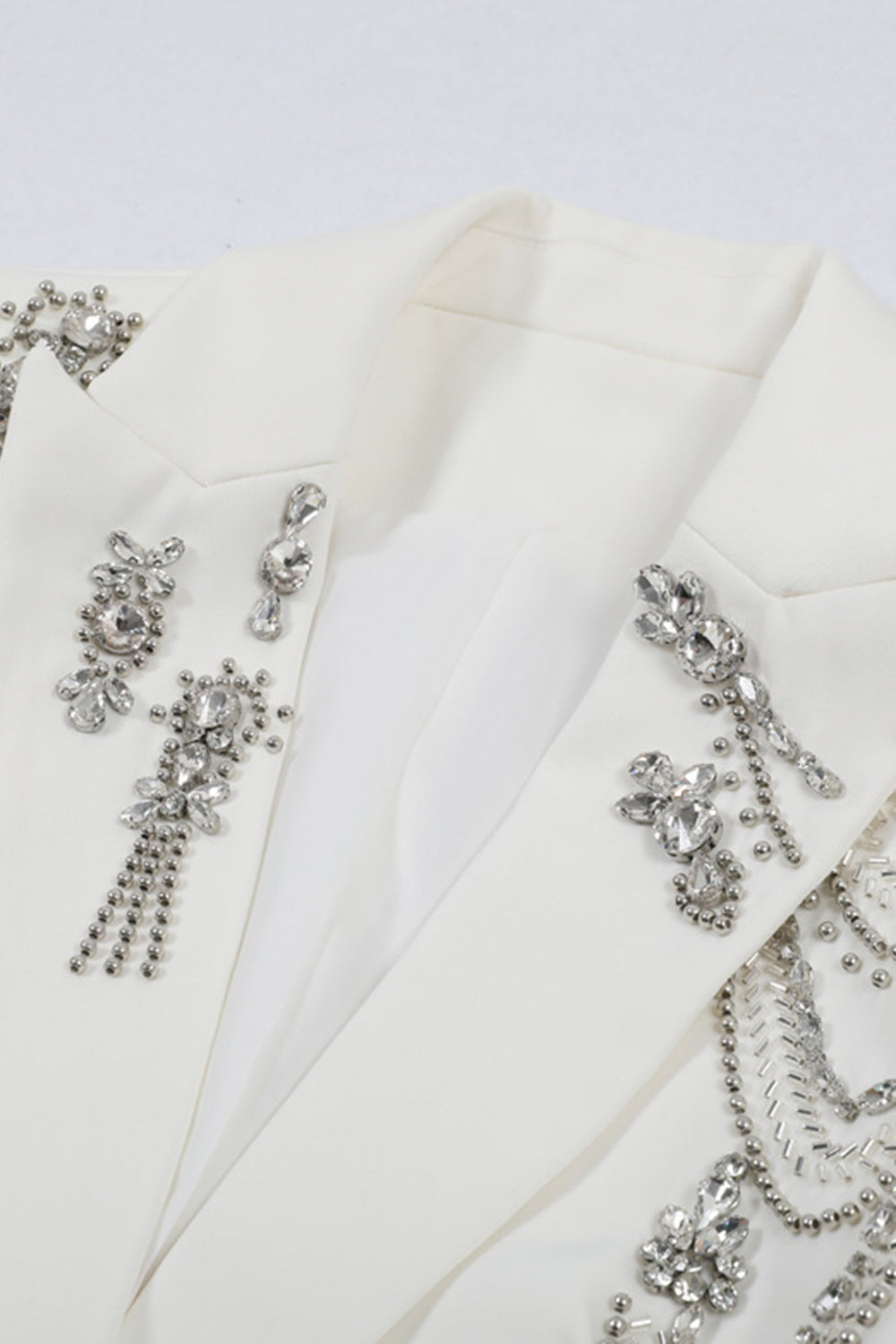 Sparkly noir pic revers simple boutonnage femmes bal blazer avec strass