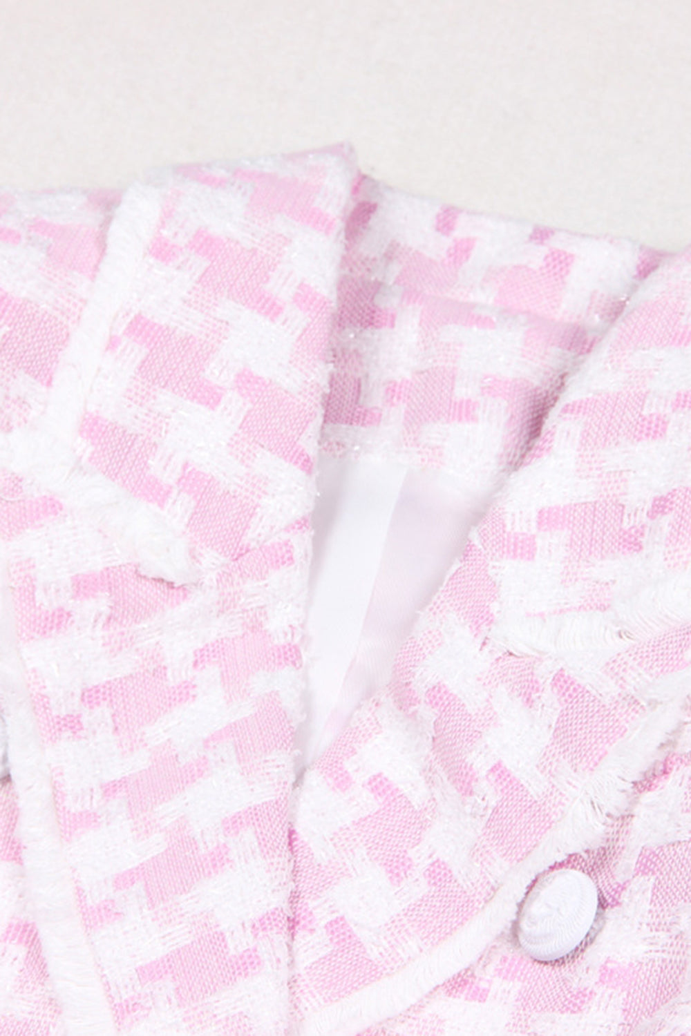 Rose 2 Pièce Pointe Revers Double Boutonnage Femmes Bal Costumes Avec Poches