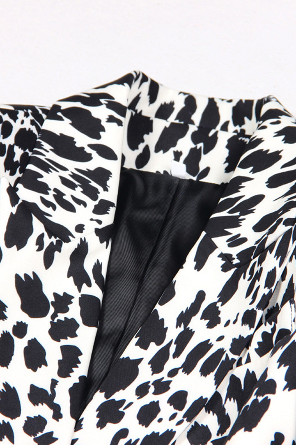 Noir Léopard Imprimé Satin Peak Repel Femmes Prom Blazer