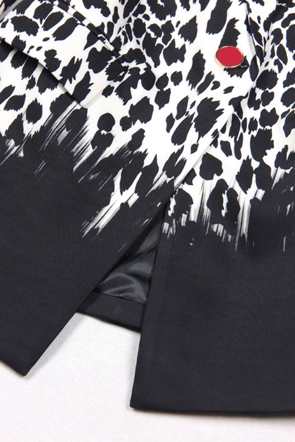 Noir Léopard Imprimé Satin Peak Repel Femmes Prom Blazer