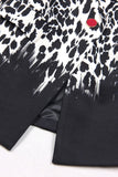 Noir Léopard Imprimé Satin Peak Repel Femmes Prom Blazer