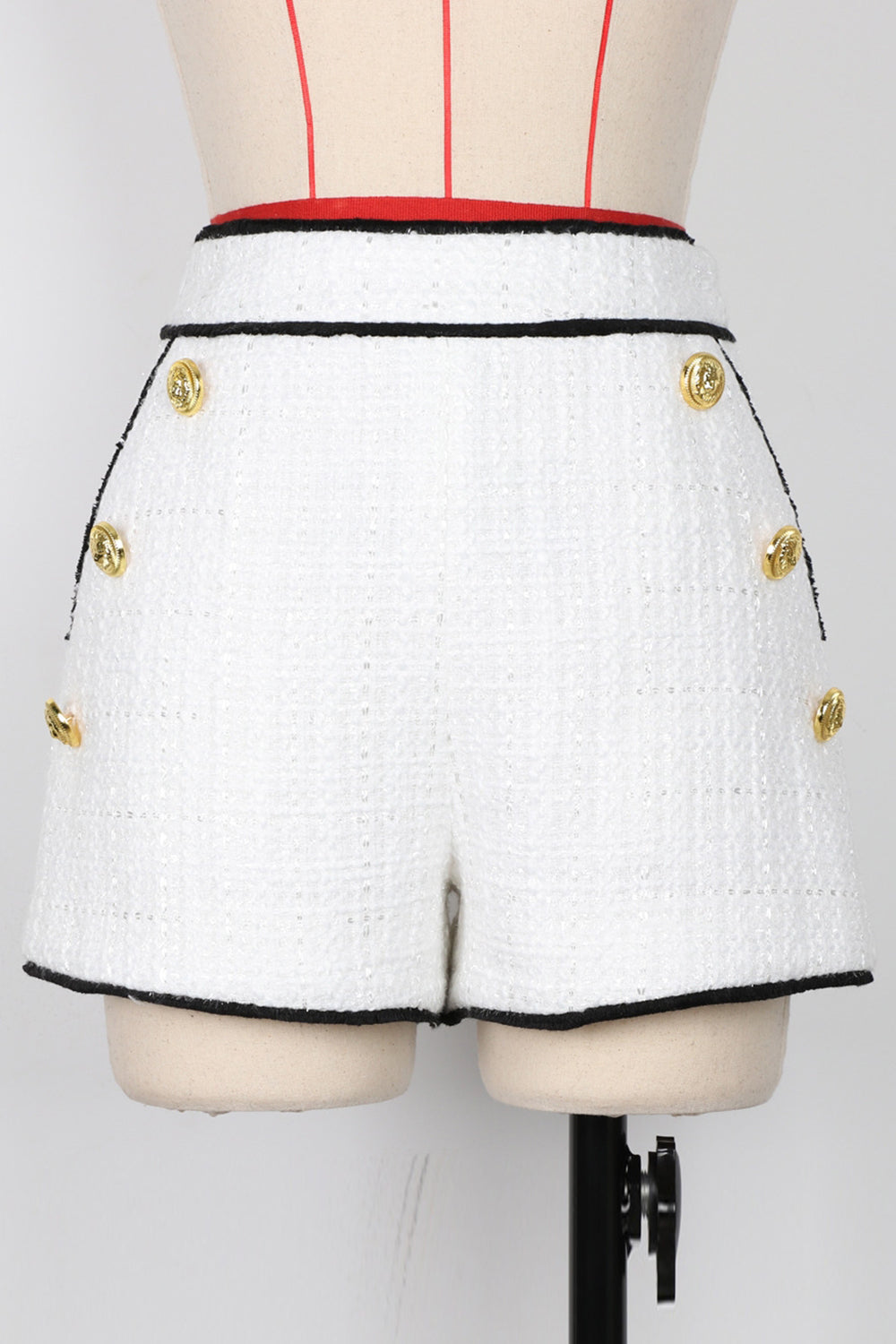 Blanc 2 pièces châle revers double boutonnage femmes bal costumes