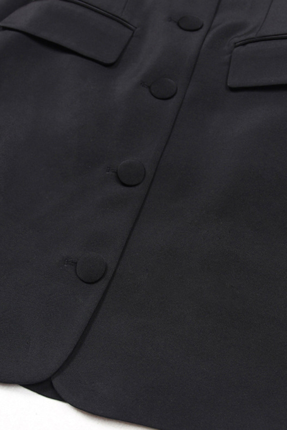 Noir Cranté Revers Découpé Femmes Costumes de Bal Avec Arc