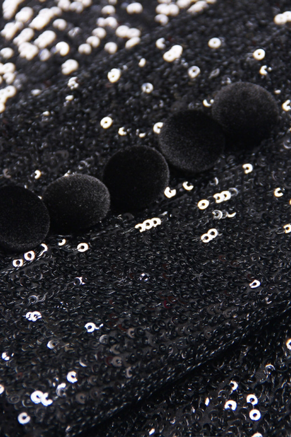 Sparkly noir pailleté pointe revers double boutonnage femmes bal blazer