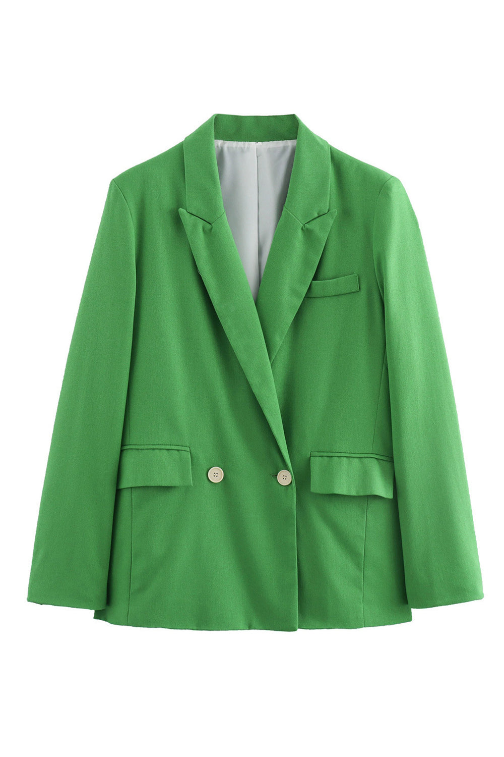 Vert 2 Pièces Pointe Revers Double Boutonnage Femmes Costumes De Bal