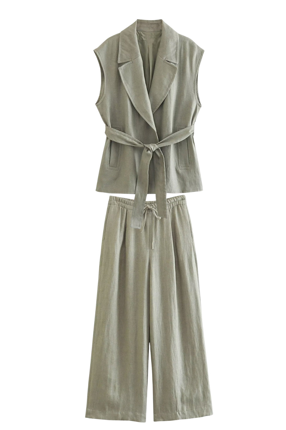 gris vert 2 pièces cranté Lpael sans manches femmes bal costumes