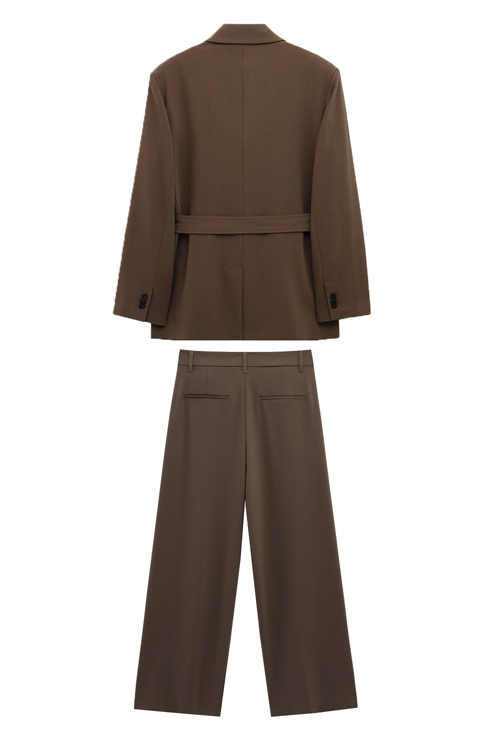 Café 2 Pièce Cranté Revers Femmes Bal Costumes avec Ceintures