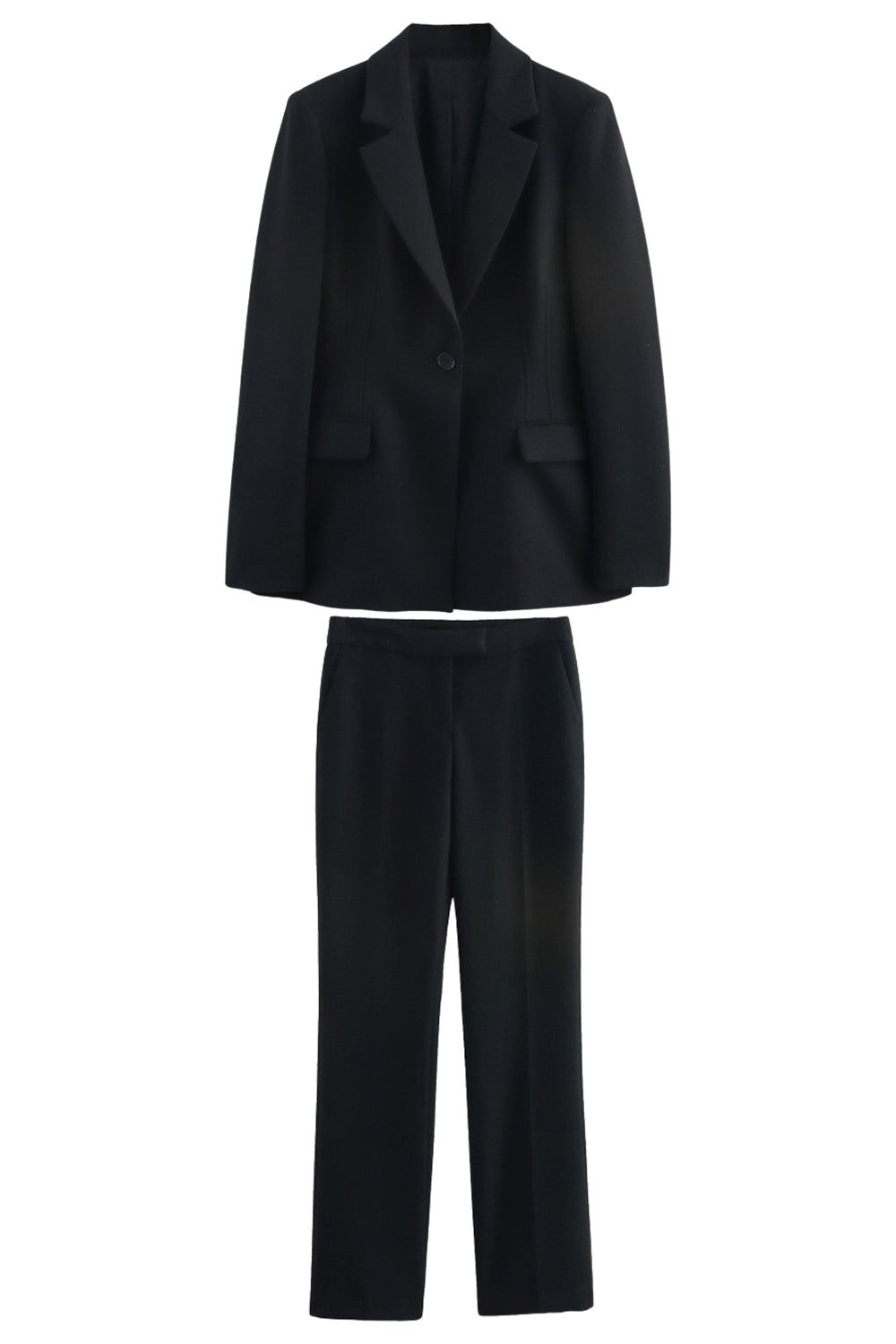 Noir 2 pièces à revers cranté femmes bal costumes