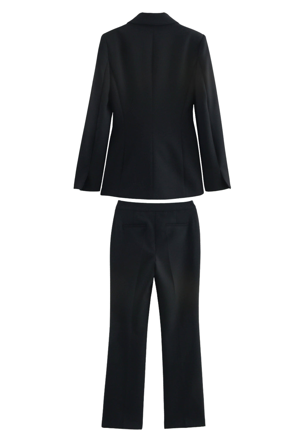 Noir 2 pièces à revers cranté femmes bal costumes