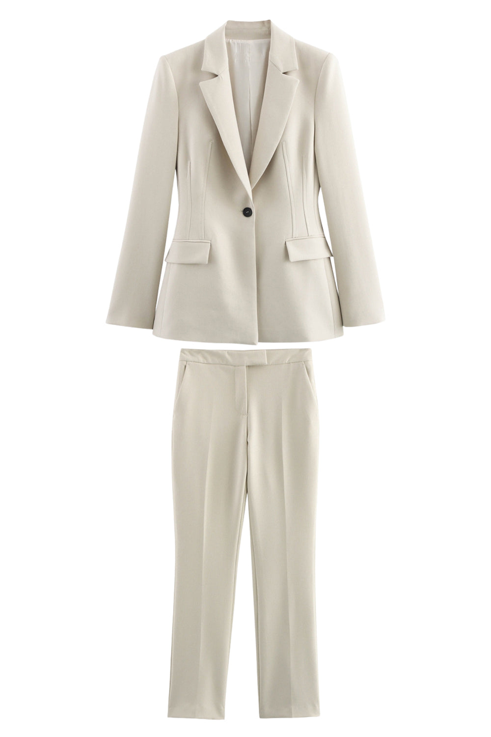 Noir 2 pièces à revers cranté femmes bal costumes