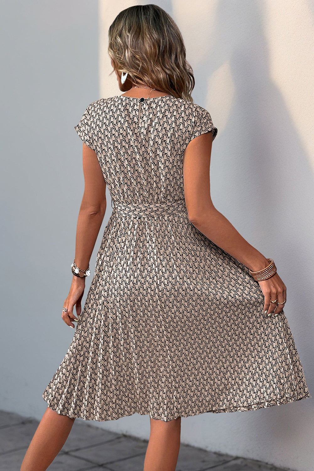 Robe d’été midi à fleurs vertes