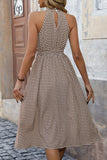 Kahki Halter Robe d’été midi trapèze