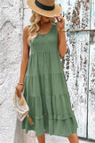 Robe d’été midi simple vert