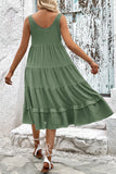 Robe d’été midi simple vert