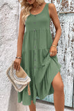 Robe d’été midi simple vert