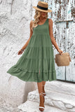Robe d’été midi simple vert