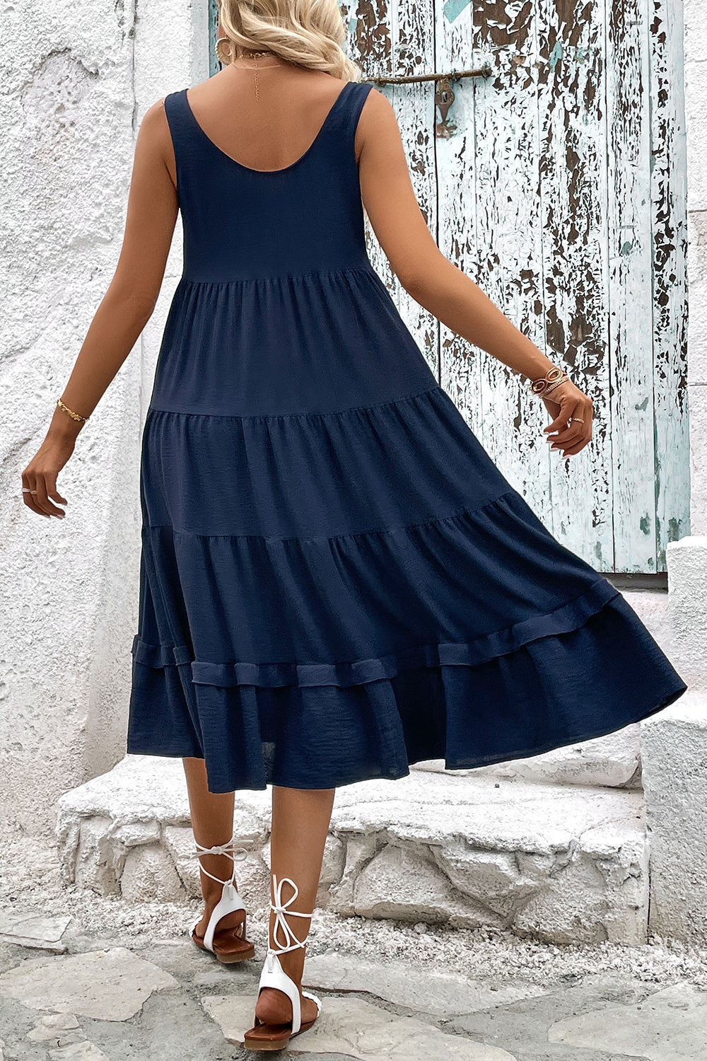 Robe d’été midi simple vert