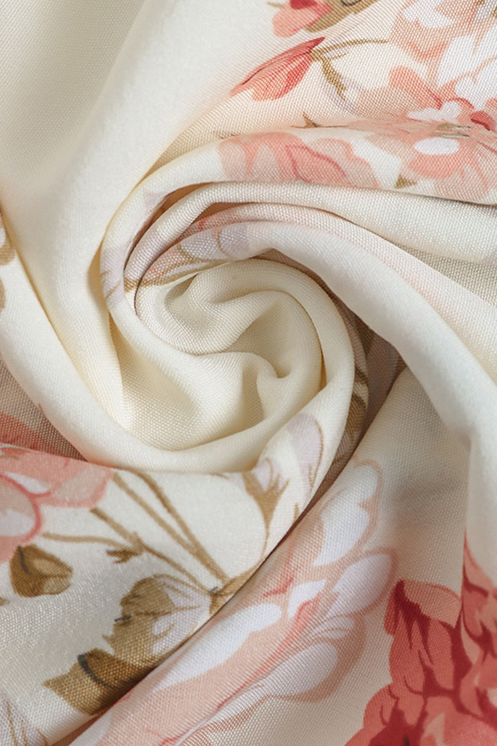 Robe d’été trapèze à col en V imprimé abricot