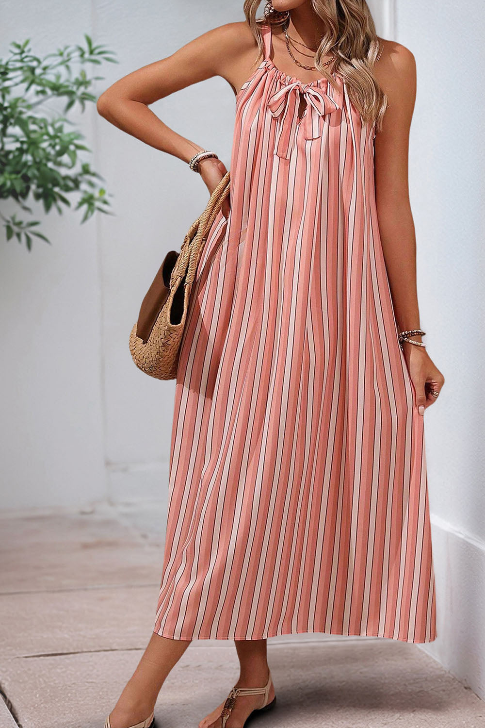 Blush A Line Spaghetti Robe d’été sans bretelles