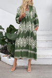 Casual Vert Robe D’été Imprimée De Ligne