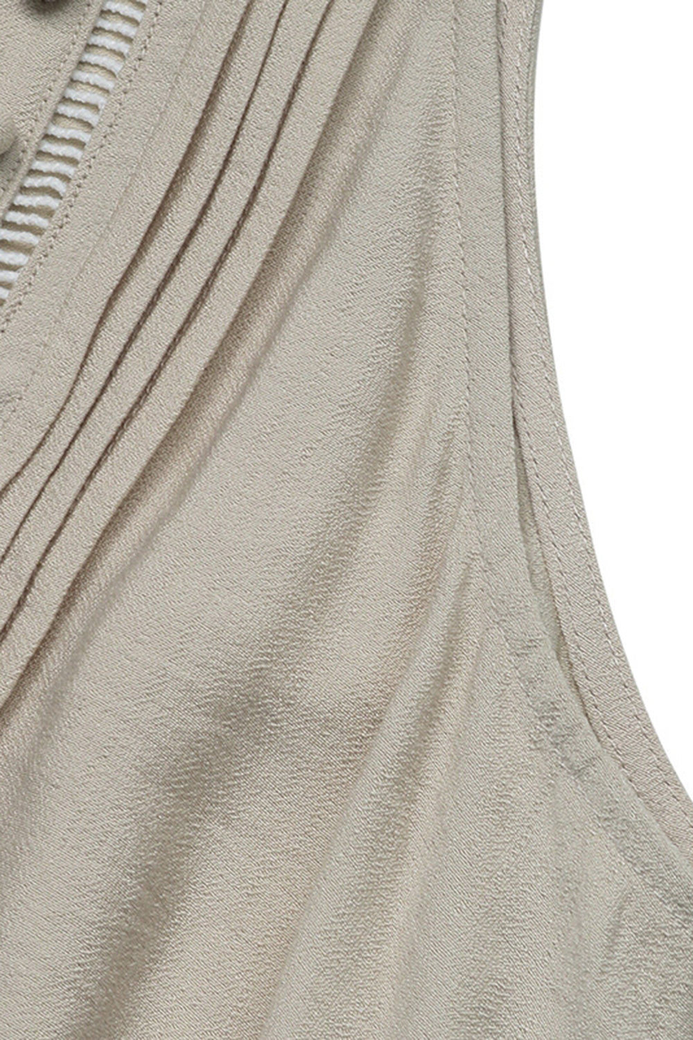 Col V Kaki Une Ligne Robe d’été décontractée avec Poches