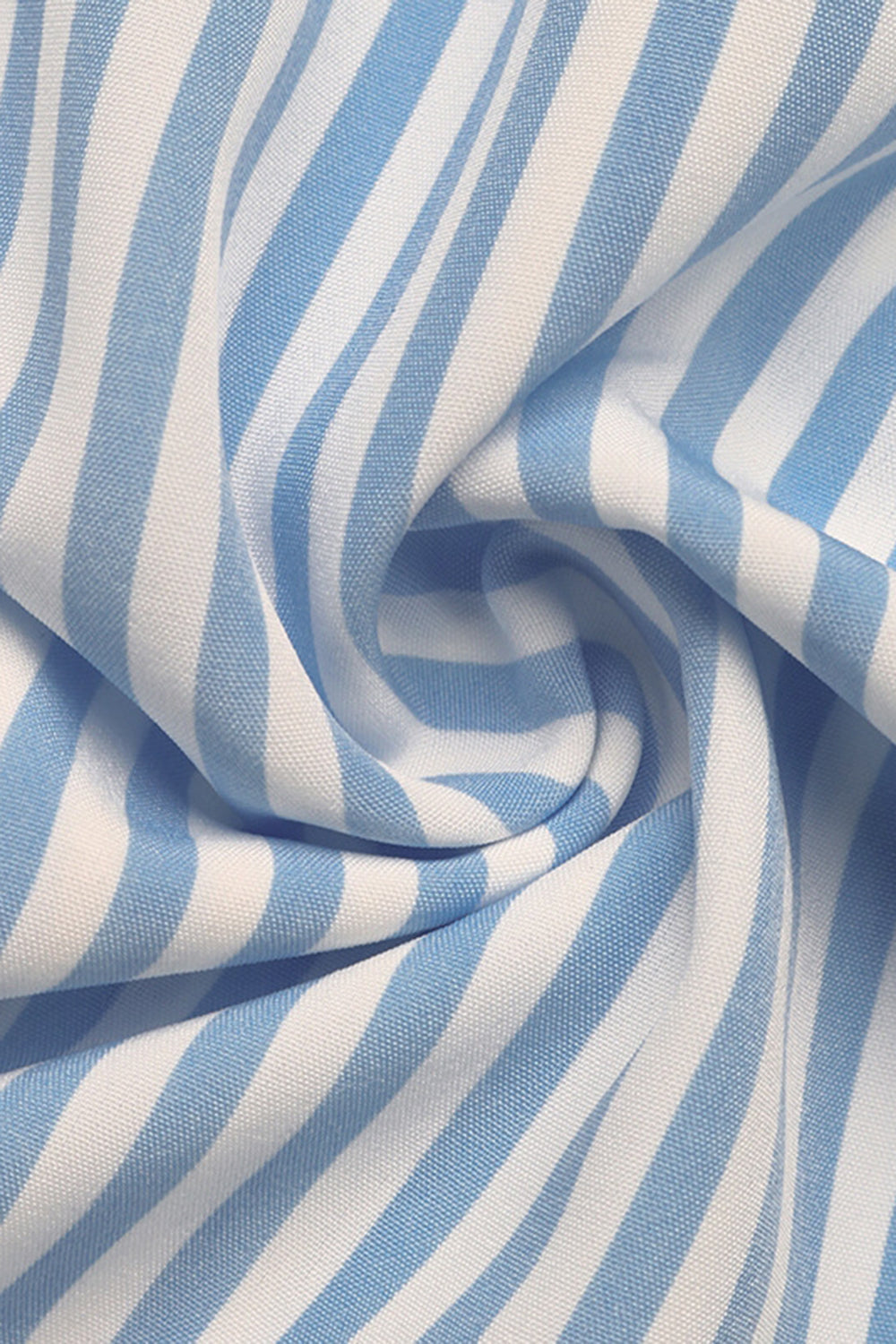 Robe d’été midi à col carré rayé bleu