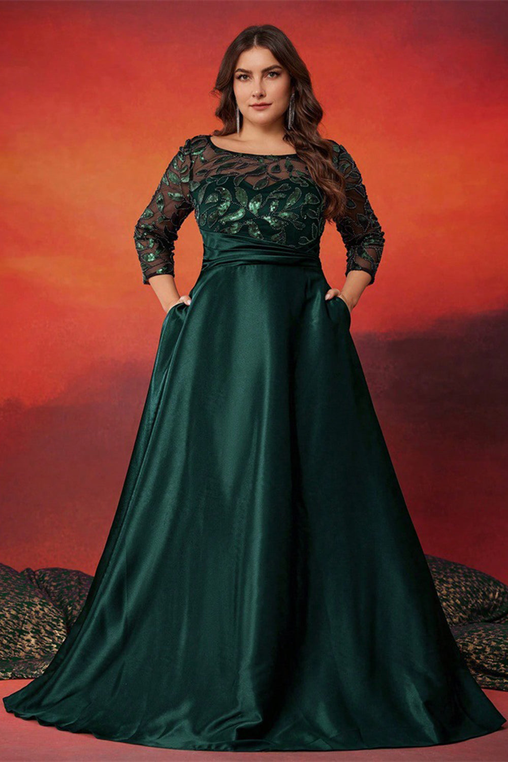 Noir Une Ligne Grande Taille Longue Mère De La Mariée Robe De Mère De La Mariée