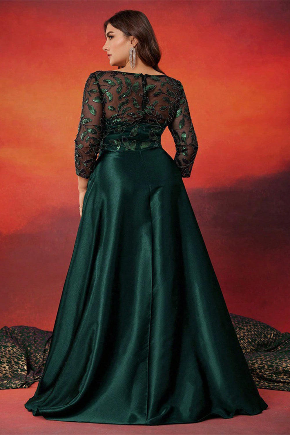 Noir Une Ligne Grande Taille Longue Mère De La Mariée Robe De Mère De La Mariée