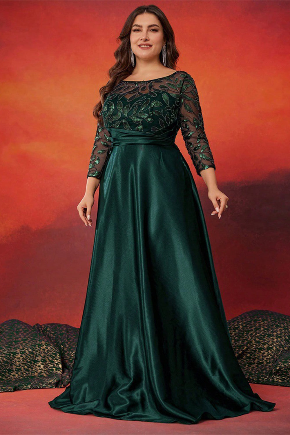 Noir Une Ligne Grande Taille Longue Mère De La Mariée Robe De Mère De La Mariée